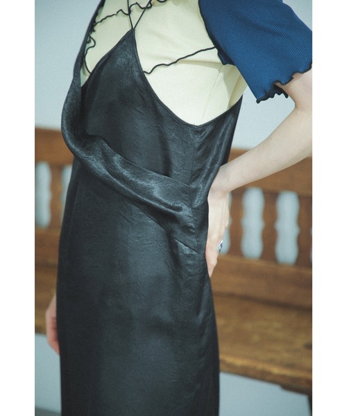 mici（ミチ）の「(mici)キャミソールドレス（ワンピース・レディース・ベージュ/ブラック・ONE SIZE）」の10枚目の写真