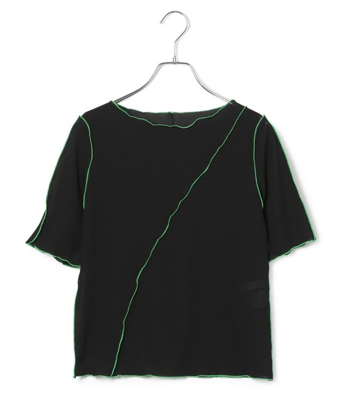 ADAM ET ROPE'(アダムエロペ)の「【一部直営店舗・WEB限定】シアーカラーメローTee(Tシャツ/カットソー・レディース・グリーン系その他/オフホワイト/ブラック・FREE)」の7枚目の写真