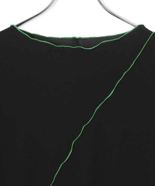 ADAM ET ROPE'(アダムエロペ)の「【一部直営店舗・WEB限定】シアーカラーメローTee(Tシャツ/カットソー・レディース・グリーン系その他/オフホワイト/ブラック・FREE)」の9枚目の写真