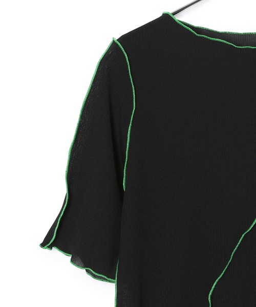 ADAM ET ROPE'(アダムエロペ)の「【一部直営店舗・WEB限定】シアーカラーメローTee(Tシャツ/カットソー・レディース・グリーン系その他/オフホワイト/ブラック・FREE)」の10枚目の写真