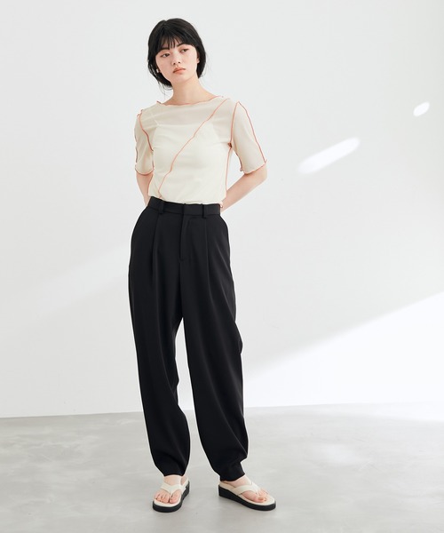 ADAM ET ROPE'(アダムエロペ)の「【一部直営店舗・WEB限定】シアーカラーメローTee(Tシャツ/カットソー・レディース・グリーン系その他/オフホワイト/ブラック・FREE)」の17枚目の写真