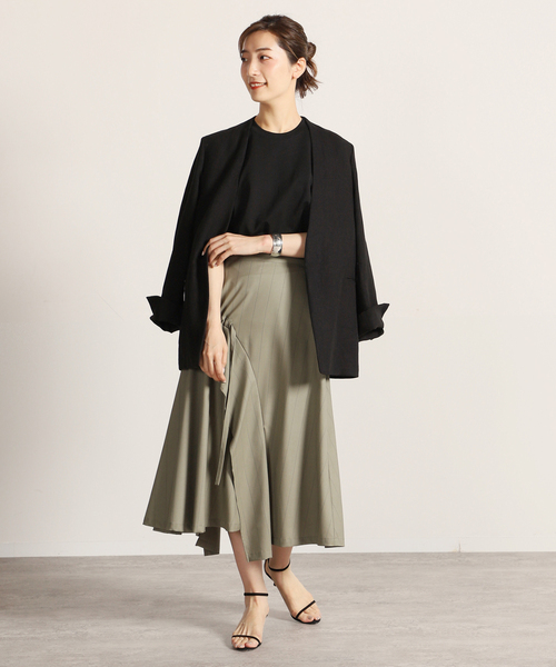 VERMEIL par iena（ヴェルメイユパーイエナ）の「【UJOH/ウジョー】Tape Gatherd スカート（スカート・レディース・グリーン・SMALL/MEDIUM）」の2枚目の写真