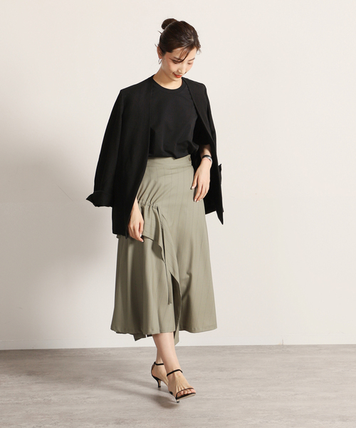 VERMEIL par iena（ヴェルメイユパーイエナ）の「【UJOH/ウジョー】Tape Gatherd スカート（スカート・レディース・グリーン・SMALL/MEDIUM）」の3枚目の写真