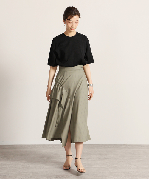 VERMEIL par iena（ヴェルメイユパーイエナ）の「【UJOH/ウジョー】Tape Gatherd スカート（スカート・レディース・グリーン・SMALL/MEDIUM）」の5枚目の写真
