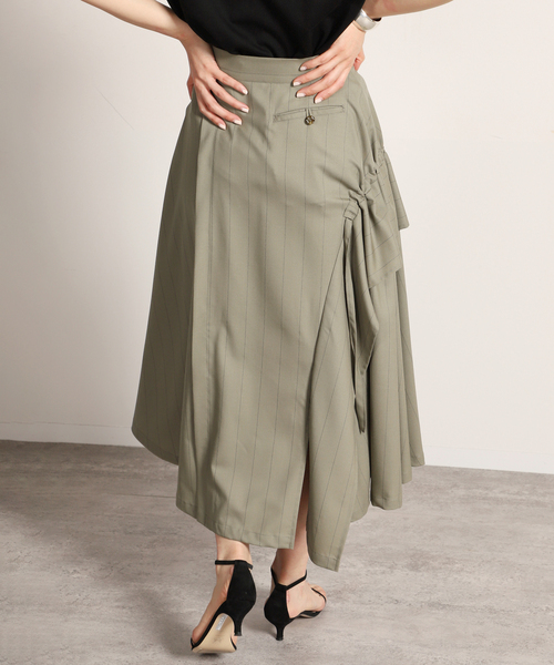 VERMEIL par iena（ヴェルメイユパーイエナ）の「【UJOH/ウジョー】Tape Gatherd スカート（スカート・レディース・グリーン・SMALL/MEDIUM）」の9枚目の写真