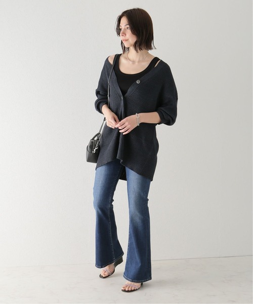 plage CARMER リネン カーディガン ブラック plage（プラージュ）の「JAZZ LINEN カーディガン（カーディガン