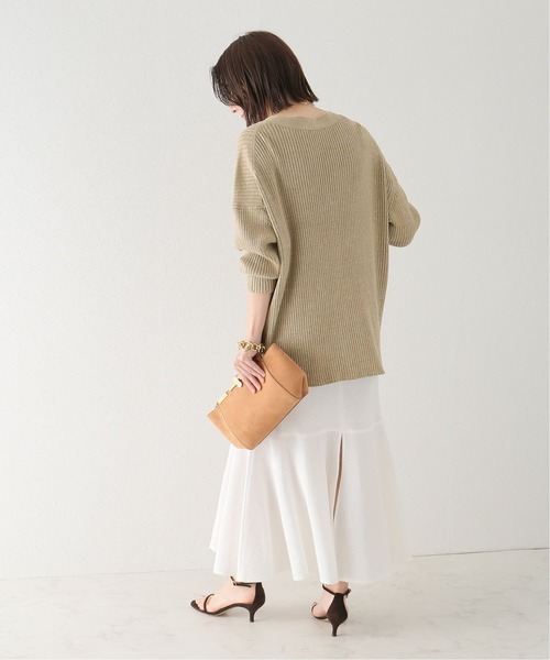プラージュ Plage 25SS jazz linen rib カーディガン ニット リネン ベージュ /HK ■OS レディース jazz linen rib カーディガン（カーディガン）｜Plage
