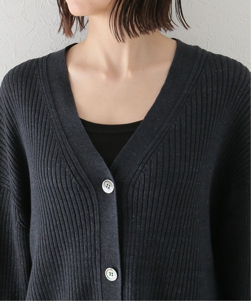 plage CARMER リネン カーディガン ブラック plage（プラージュ）の「JAZZ LINEN カーディガン（カーディガン