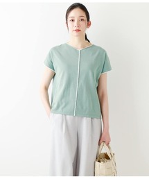 NEWYORKER（ニューヨーカー）の「セミハイツイストコットン天竺 配色ラインニット（ニット/セーター）」