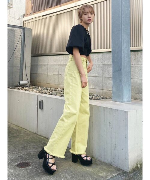 EMODA（エモダ）の「シャーリングミニトップ（シャツ/ブラウス・レディース・ホワイト/ブラック/パープル/ブルー・FREE）」の22枚目の写真