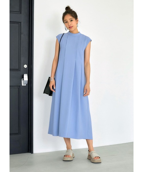 STYLE DELI(スタイルデリ)の「【LUXE】とばし留めタックワンピース(ワンピース・レディース・ライトブルー/マスタード・01/02)」の1枚目の写真
