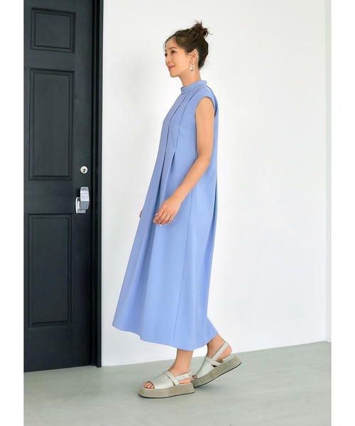 STYLE DELI(スタイルデリ)の「【LUXE】とばし留めタックワンピース(ワンピース・レディース・ライトブルー/マスタード・01/02)」の9枚目の写真