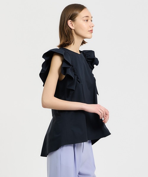 【極美品】ESTNATIONノソロテックスフリルブラウス 極美品】ESTNATIONノソロテックスフリルブラウス