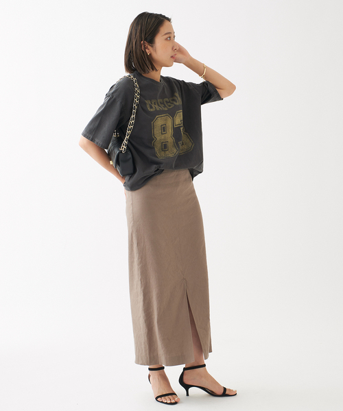 journal standard L'essage（ジャーナルスタンダードレサージュ）の「ナンバーTシャツ（Tシャツ/カットソー・レディース・グレー/ナチュラル・FREE）」の5枚目の写真