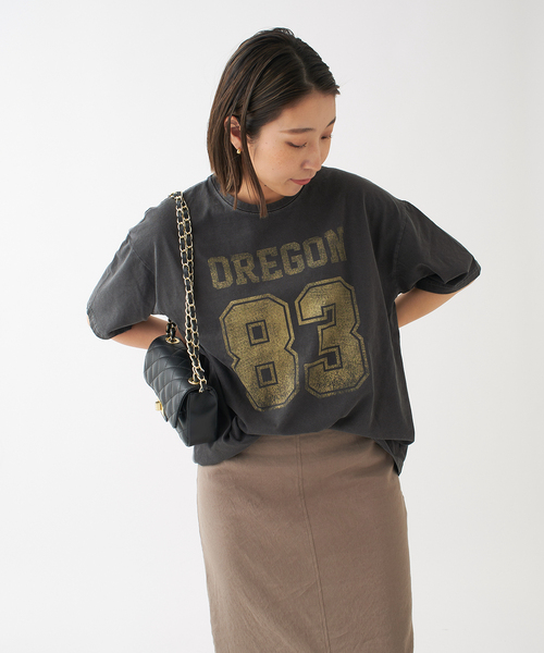 journal standard L'essage（ジャーナルスタンダードレサージュ）の「ナンバーTシャツ（Tシャツ/カットソー・レディース・グレー/ナチュラル・FREE）」の6枚目の写真