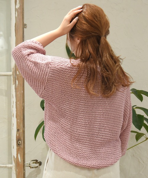 sango（sango）の「半コースガーター編みニットプルオーバー（ニット/セーター・レディース・ピンク/ベージュ系その他/モカ・FREE）」の7枚目の写真