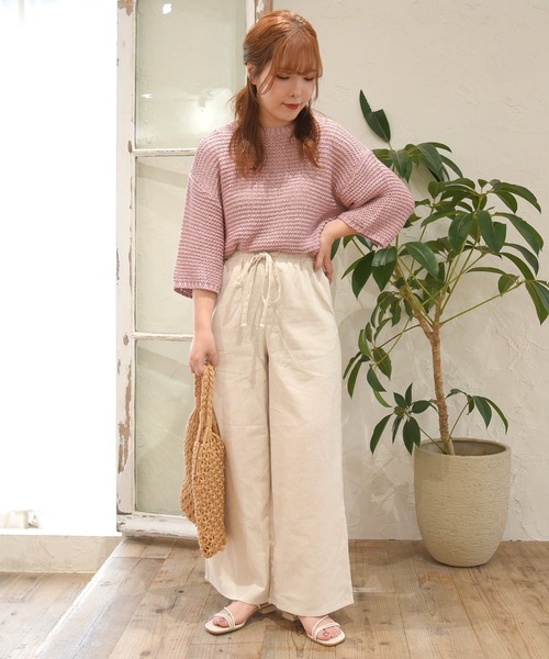 sango（sango）の「半コースガーター編みニットプルオーバー（ニット/セーター・レディース・ピンク/ベージュ系その他/モカ・FREE）」の4枚目の写真