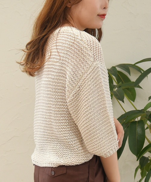 sango（sango）の「半コースガーター編みニットプルオーバー（ニット/セーター・レディース・ピンク/ベージュ系その他/モカ・FREE）」の9枚目の写真