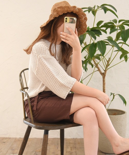 sango（sango）の「半コースガーター編みニットプルオーバー（ニット/セーター・レディース・ピンク/ベージュ系その他/モカ・FREE）」の6枚目の写真