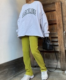 《hideka select》プリーツストレートパンツ