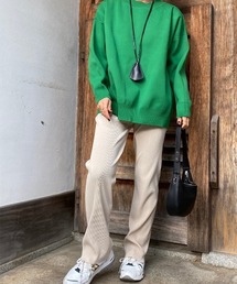 《hideka select》プリーツストレートパンツ