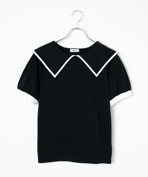 WEGO(ウィゴー)の「WEGO/セーラーカラーパフスリーブトップス(Tシャツ/カットソー・レディース・ブラック系その他5/ブラック・FREE)」の11枚目の写真