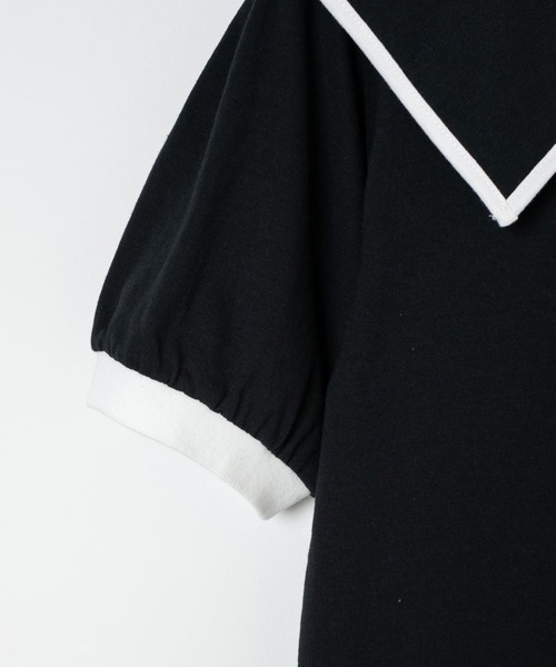 WEGO(ウィゴー)の「WEGO/セーラーカラーパフスリーブトップス(Tシャツ/カットソー・レディース・ブラック系その他5/ブラック・FREE)」の15枚目の写真