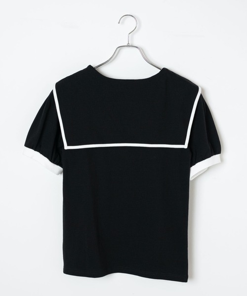 WEGO(ウィゴー)の「WEGO/セーラーカラーパフスリーブトップス(Tシャツ/カットソー・レディース・ブラック系その他5/ブラック・FREE)」の13枚目の写真