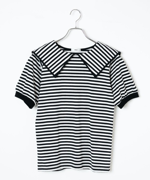 WEGO(ウィゴー)の「WEGO/セーラーカラーパフスリーブトップス(Tシャツ/カットソー・レディース・ブラック系その他5/ブラック・FREE)」の12枚目の写真