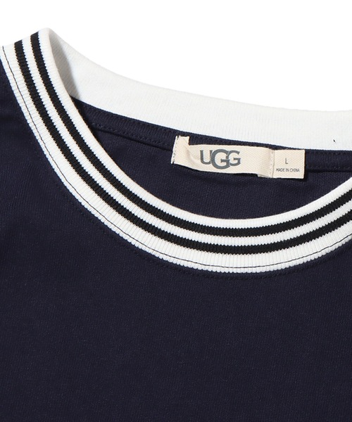 UGG（アグ）の「UGG@mos ネックダブルライン Tシャツ（Tシャツ/カットソー・レディース・グリーン/ネイビー/ホワイト・L/M/XL）」の5枚目の写真