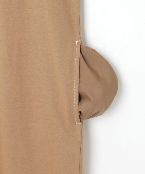 andme(アンドミー)の「配色ステッチオーバーサイズ半袖Tシャツワンピース(ワンピース・レディース・チャコールグレー/ブラック/パープル/ネイビー/グリーン/グレイッシュベージュ/ブラウン/カーキ/ブルー・M/L)」の13枚目の写真