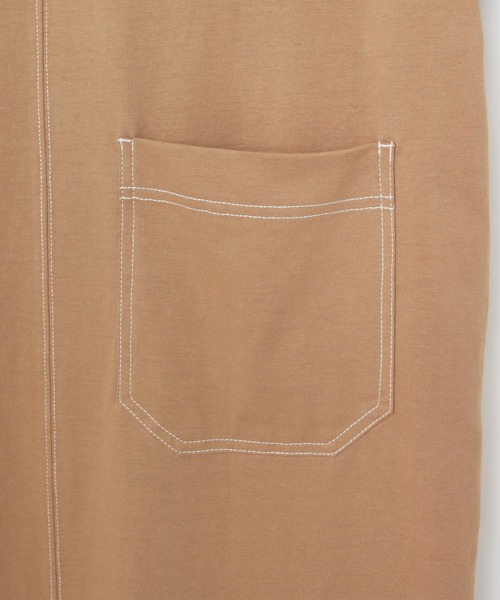 andme(アンドミー)の「配色ステッチオーバーサイズ半袖Tシャツワンピース(ワンピース・レディース・チャコールグレー/ブラック/パープル/ネイビー/グリーン/グレイッシュベージュ/ブラウン/カーキ/ブルー・M/L)」の22枚目の写真