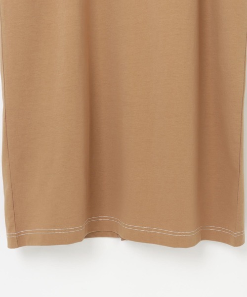 andme(アンドミー)の「配色ステッチオーバーサイズ半袖Tシャツワンピース(ワンピース・レディース・チャコールグレー/ブラック/パープル/ネイビー/グリーン/グレイッシュベージュ/ブラウン/カーキ/ブルー・M/L)」の12枚目の写真