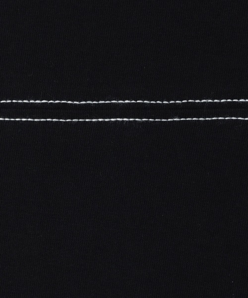 andme(アンドミー)の「配色ステッチオーバーサイズ半袖Tシャツワンピース(ワンピース・レディース・チャコールグレー/ブラック/パープル/ネイビー/グリーン/グレイッシュベージュ/ブラウン/カーキ/ブルー・M/L)」の14枚目の写真