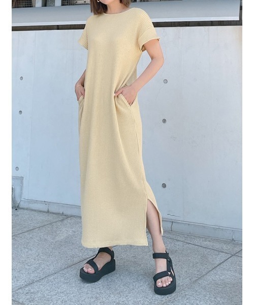 Vicente（ヴィセンテ）の「Comfy waffle maxi（ワンピース・レディース・ブラック/ベージュ/イエロー・FREE）」の10枚目の写真