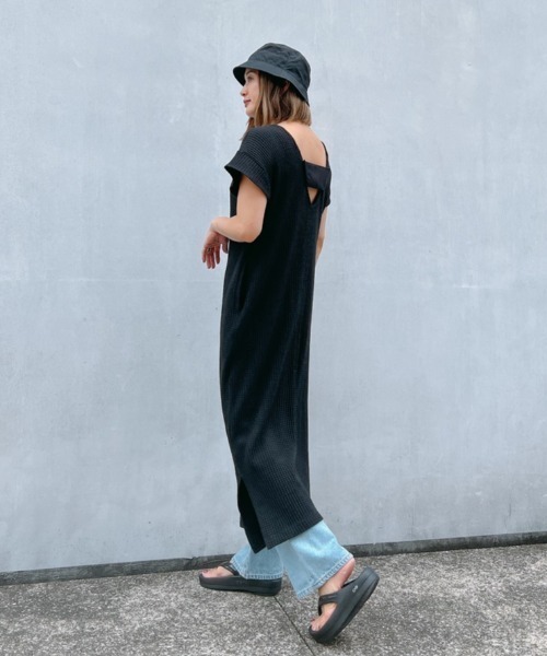 Vicente（ヴィセンテ）の「Comfy waffle maxi（ワンピース・レディース・ブラック/ベージュ/イエロー・FREE）」の22枚目の写真