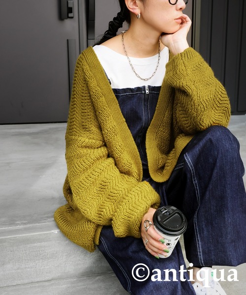 antiqua（アンティカ）の「ざっくりニットカーディガン（ニット