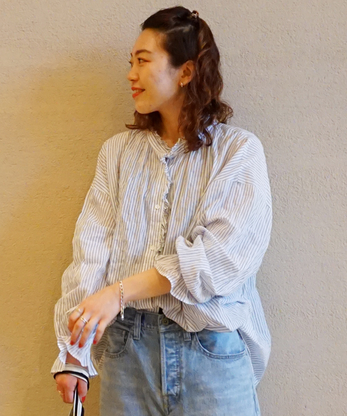 追加2 シャーリングストライプ シャツ ブラウス トップス フリルパフブラウス シャツ ブラウス Journal Standard フリルパフブラウス を購入できます Journal ラックス のファッション Luxe ジャーナルスタンダード