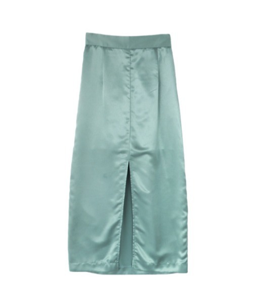 AMAIL(アマイル)の「Shiny slit midi skirt(スカート・レディース・グリーン/ブルー・FREE)」の1枚目の写真