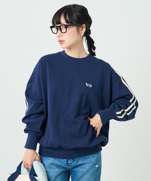 FREAK'S STORE(フリークスストア)の「TOWN CRAFT × FREAK'S STORE/タウンクラフト 別注 ラインスウェット 限定展開(スウェット・レディース・ネイビー/オフホワイト・フリ-)」の11枚目の写真