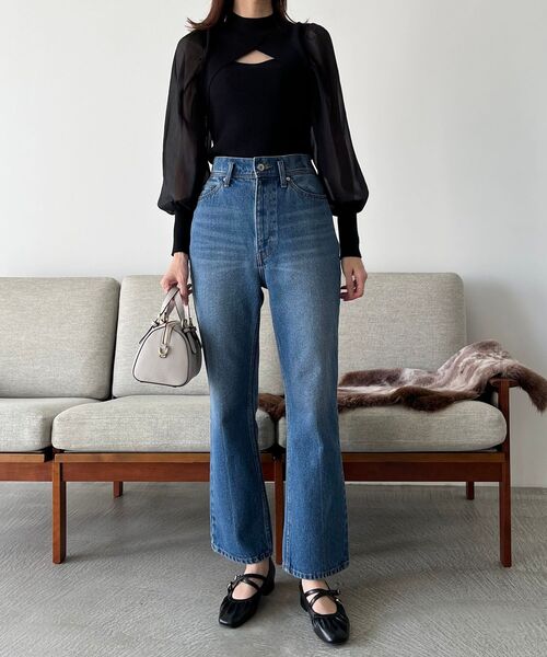 MAJESTIC LEGON（マジェスティックレゴン）の「デコルテオープンレディニット（ニット/セーター・レディース・アイボリー/ベージュ/ブラック・MEDIUM）」の12枚目の写真