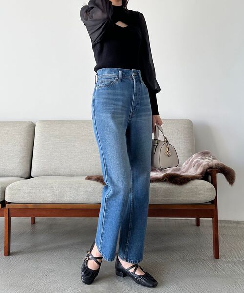 MAJESTIC LEGON（マジェスティックレゴン）の「デコルテオープンレディニット（ニット/セーター・レディース・アイボリー/ベージュ/ブラック・MEDIUM）」の13枚目の写真