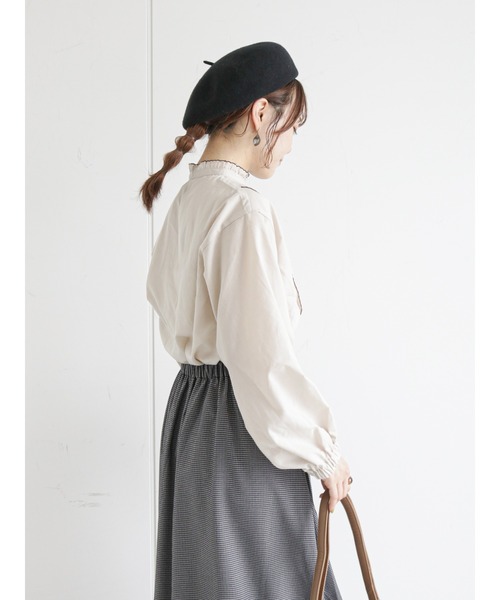 ehka sopo（エヘカソポ）の「配色フリル衿ブラウス（シャツ/ブラウス・レディース・ベージュ/オフホワイト/キナリ・ﾌﾘ-）」の9枚目の写真