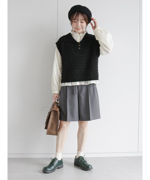 ehka sopo（エヘカソポ）の「配色フリル衿ブラウス（シャツ/ブラウス・レディース・ベージュ/オフホワイト/キナリ・ﾌﾘ-）」の19枚目の写真