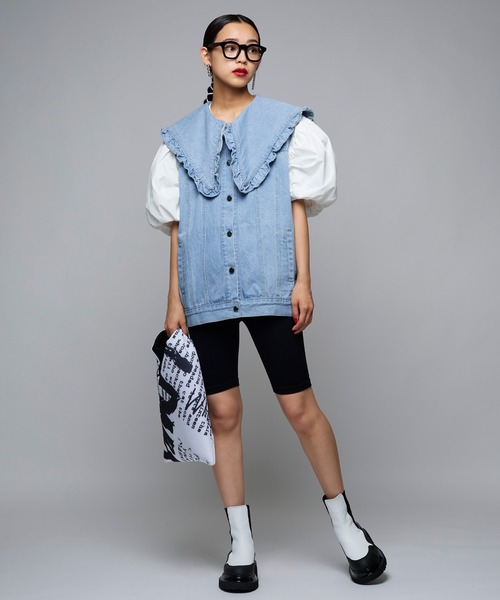 Narcissus(ナルシス)の「【WEBSTORE 限定商品】フリルカラーデニムジャケット(デニムジャケット・レディース・ブルー・FREE)」の6枚目の写真