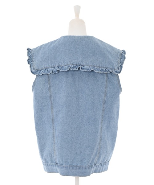 Narcissus(ナルシス)の「【WEBSTORE 限定商品】フリルカラーデニムジャケット(デニムジャケット・レディース・ブルー・FREE)」の4枚目の写真