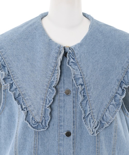 Narcissus(ナルシス)の「【WEBSTORE 限定商品】フリルカラーデニムジャケット(デニムジャケット・レディース・ブルー・FREE)」の9枚目の写真