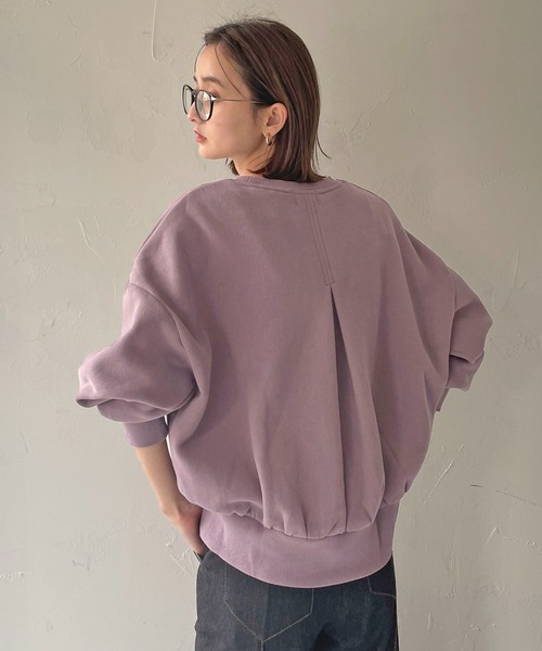 CLEIO（クレイオ）の「【CLEIO】バックタック裏起毛スウェット（スウェット・レディース・ラベンダー/アイボリー/カーキ・FREE）」の3枚目の写真