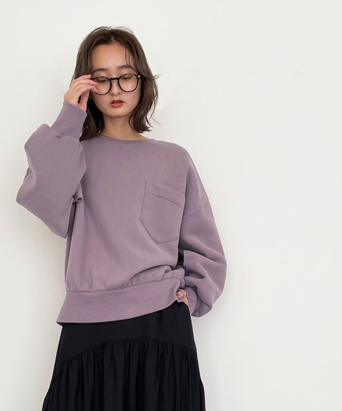 CLEIO（クレイオ）の「【CLEIO】バックタック裏起毛スウェット（スウェット・レディース・ラベンダー/アイボリー/カーキ・FREE）」の12枚目の写真