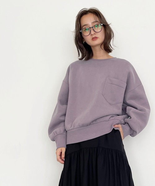 CLEIO（クレイオ）の「【CLEIO】バックタック裏起毛スウェット（スウェット・レディース・ラベンダー/アイボリー/カーキ・FREE）」の13枚目の写真